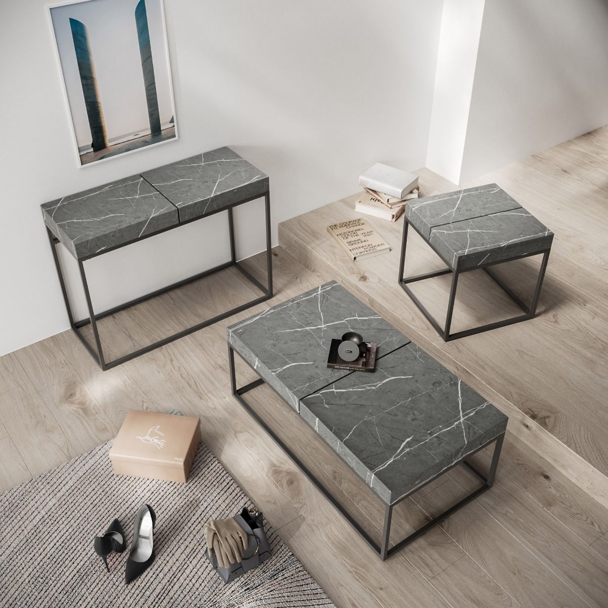 Oakwood Delsia Marble Effect Console Table