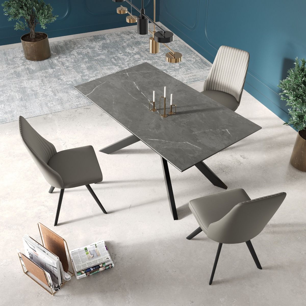 Oakwood Azira Ceramic Fixed Dining Table (160cm)