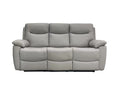 Oakwood Lucie 3 Seater Pearl Grey Leather Power Recliner Sofa
