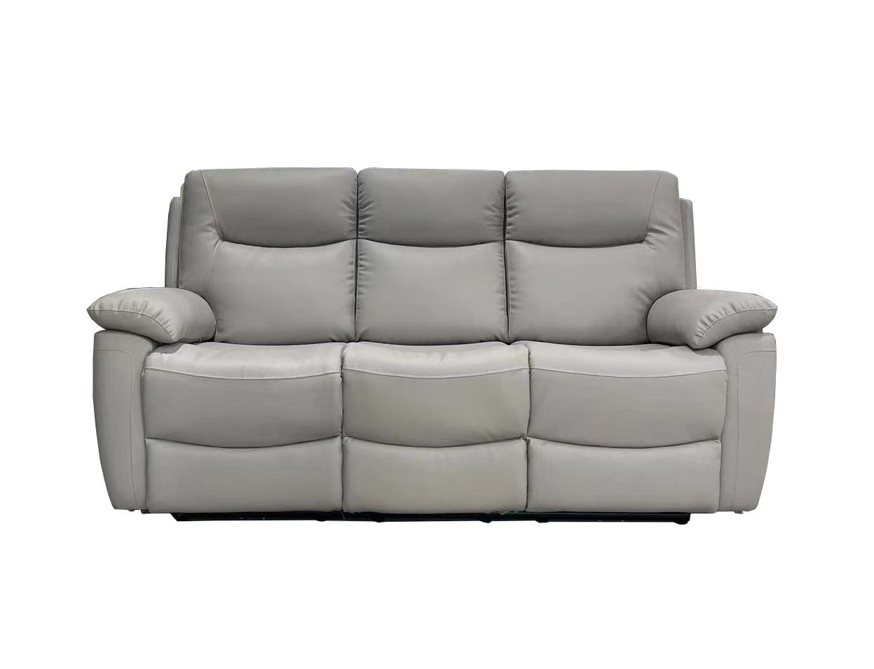 Oakwood Lucie 3 Seater Pearl Grey Leather Power Recliner Sofa