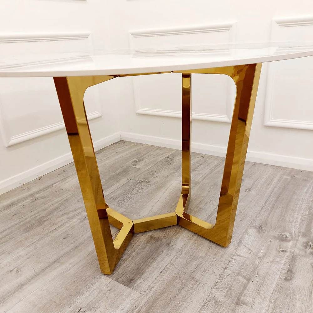 Oakwood Dynasty Gold 1.2 Round Dining Table with Sintered Stone Top