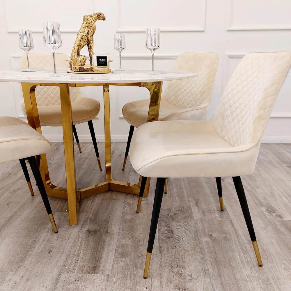 Oakwood Dynasty Gold 1.2 Round Dining Table with Sintered Stone Top