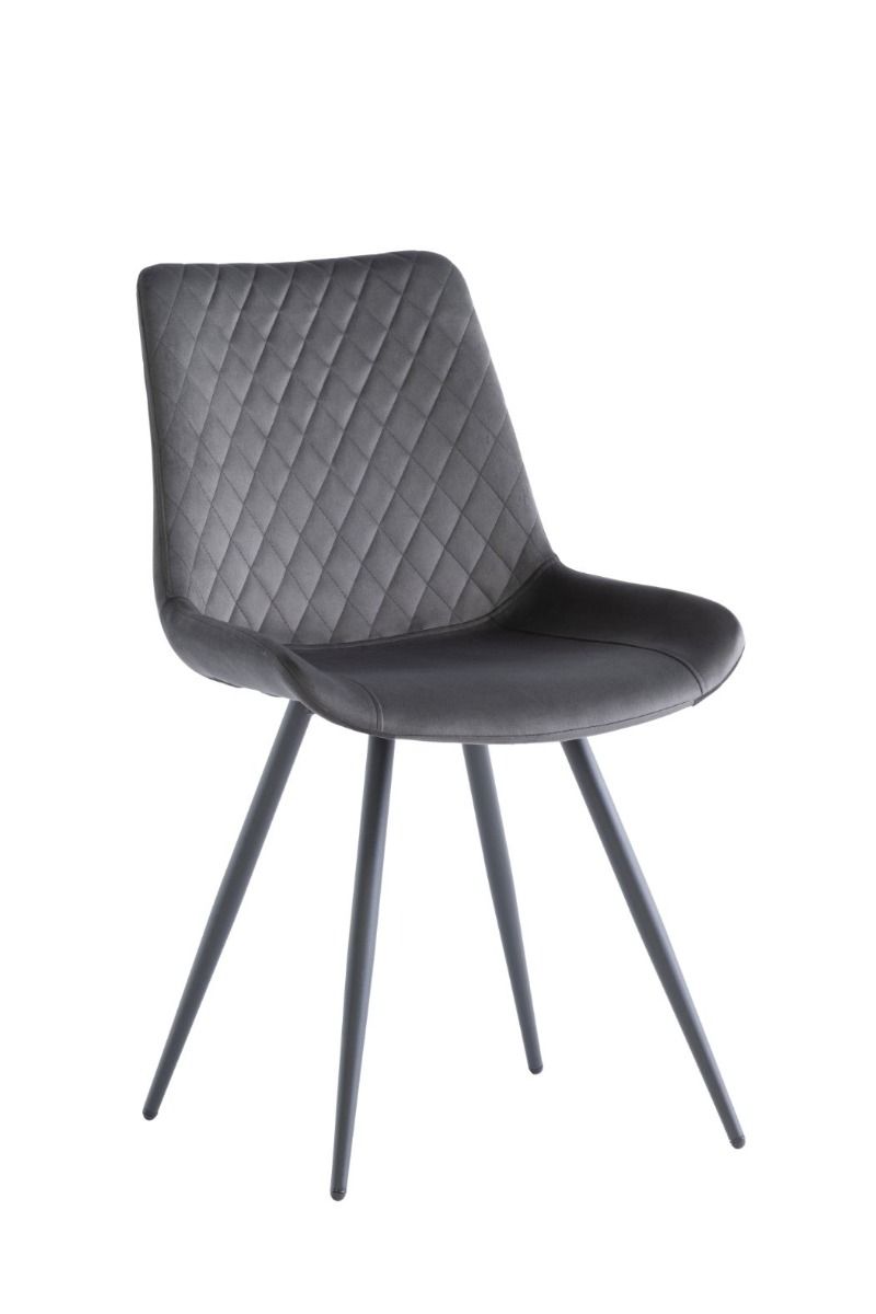 Oakwood 4 x Mabelo Velvet Dining Chair - Graphite