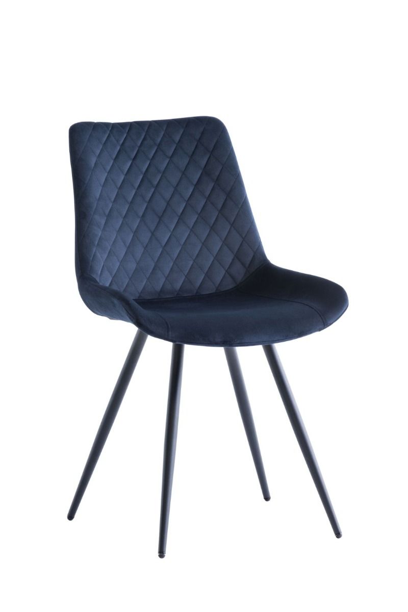 Oakwood 4 x Mabelo Velvet Dining Chair - Deep Blue