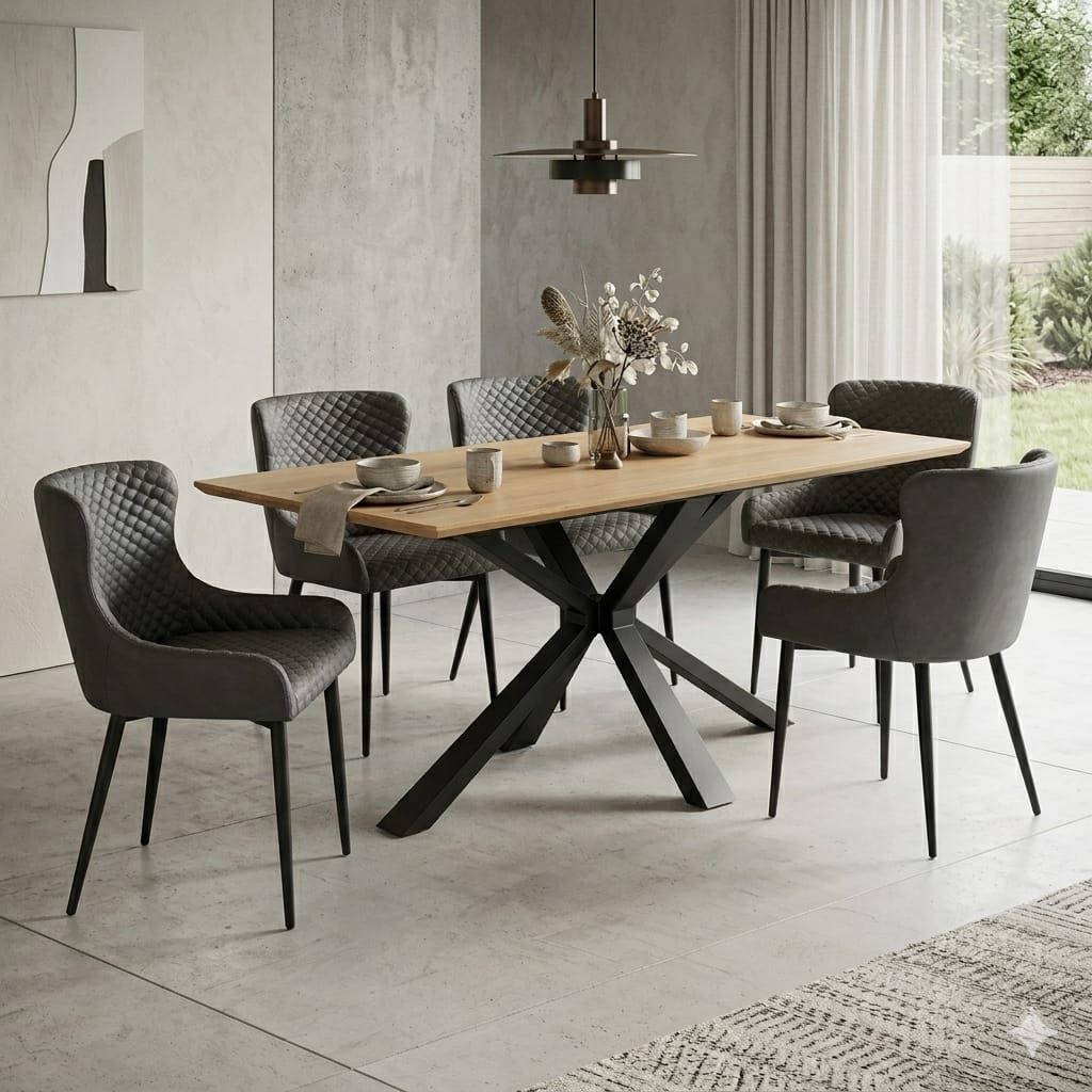Oakwood Harlow 180 Fixed Top Dining Table Set