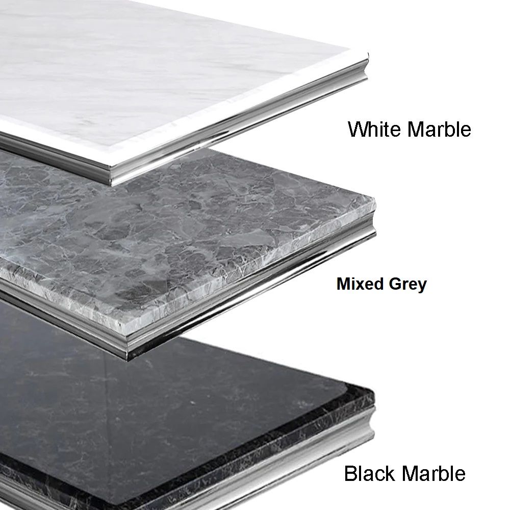 Oakwood Arianna Mixed Grey Marble Top Coffee Table