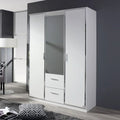Oakwood Rauch Marl 3 Door White Wardrobe With Drawers