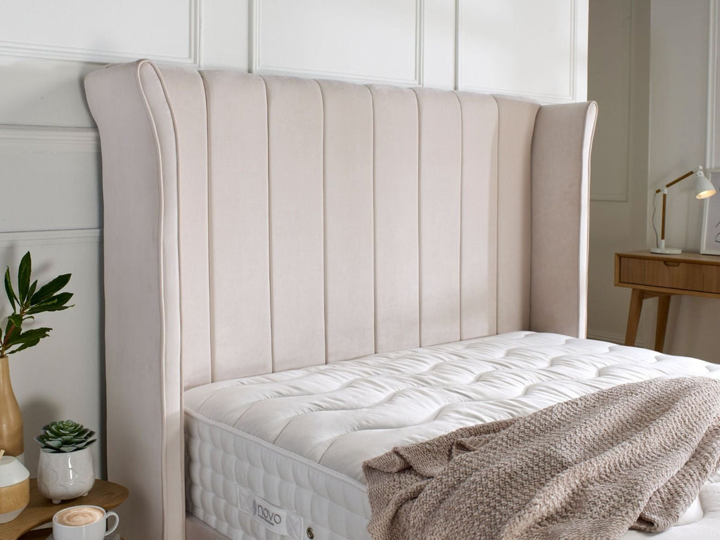 Oakwood Maya Wingback Fabric Upholstered Bed Frame