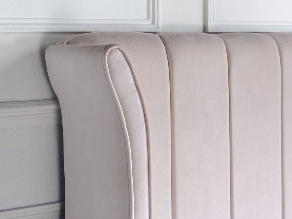 Oakwood Maya Wingback Fabric Upholstered Bed Frame