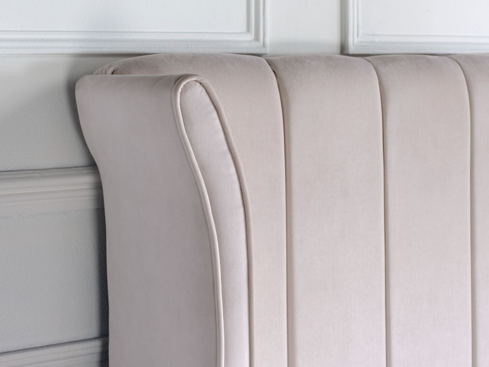 Oakwood Maya Wingback Fabric Upholstered Bed Frame