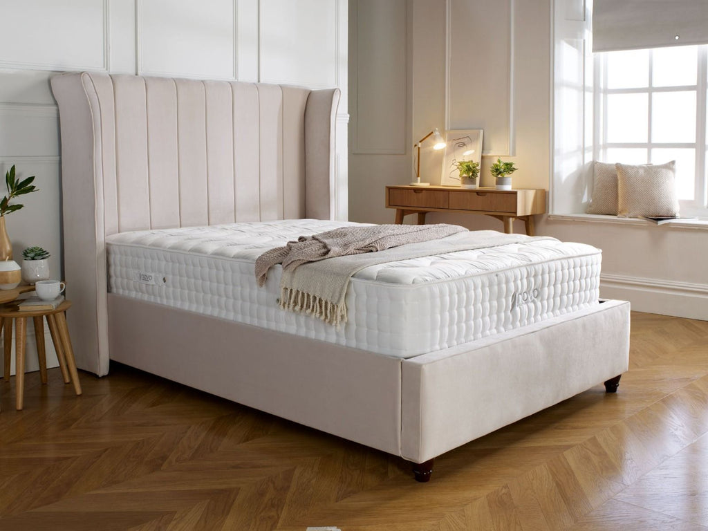 Oakwood Maya Wingback Fabric Upholstered Bed Frame