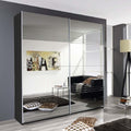 Oakwood Rauch Koblenz Metallic Grey Full Mirror Sliding Door Wardrobe