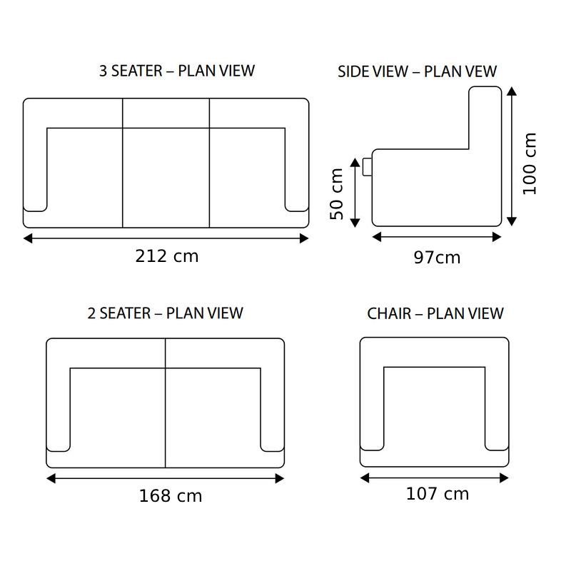 Oakwood Newtrend Concepts Moderno Collection MIA - 3 Seater Sofa