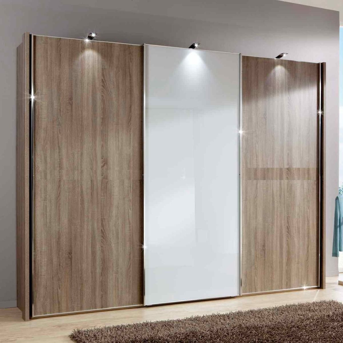 Oakwood Wiemann Miami2 Oak and Mirror Front Sliding Door Wardrobe 217CM Tall