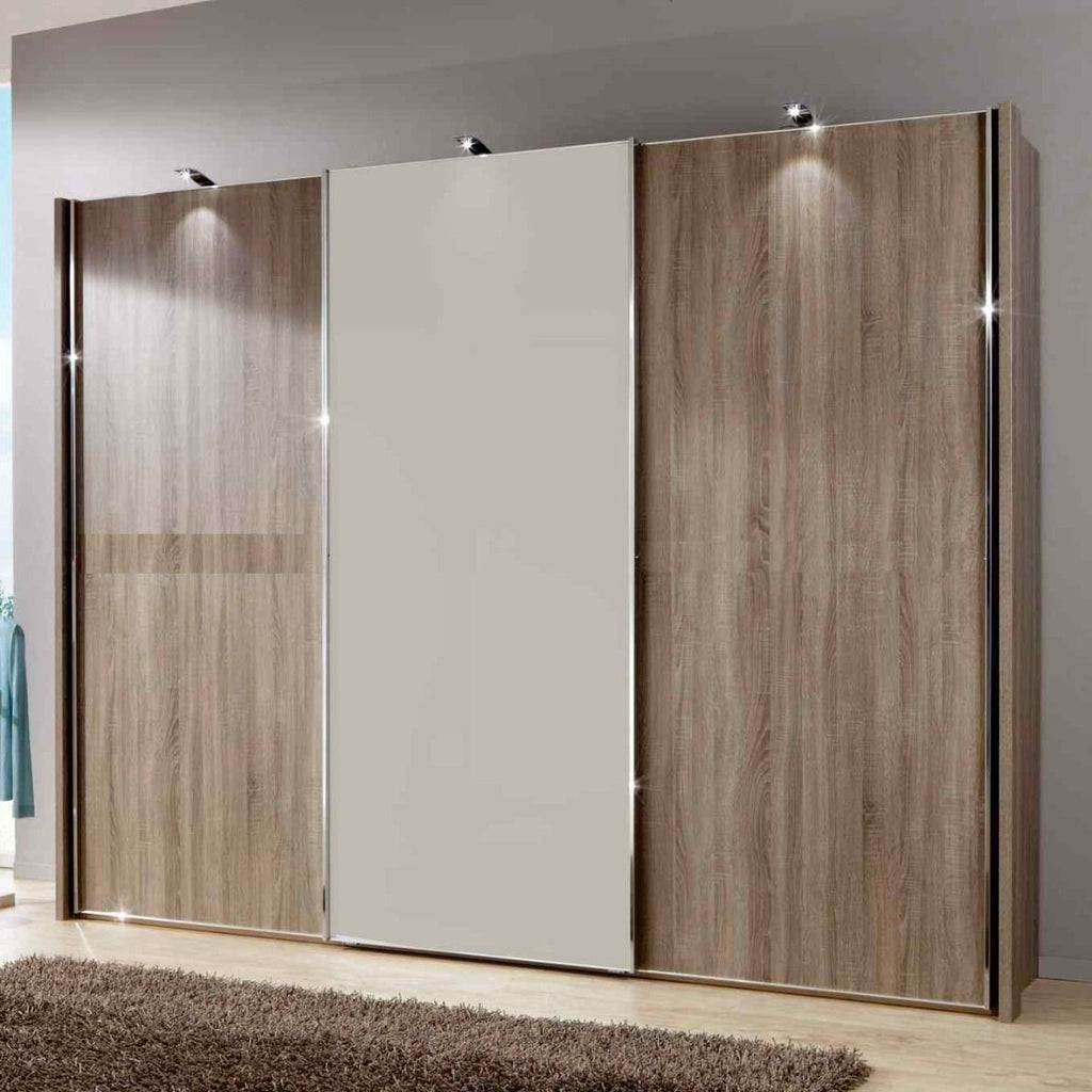 Oakwood Wiemann Miami2 Oak and Mirror Front Sliding Door Wardrobe 217CM Tall