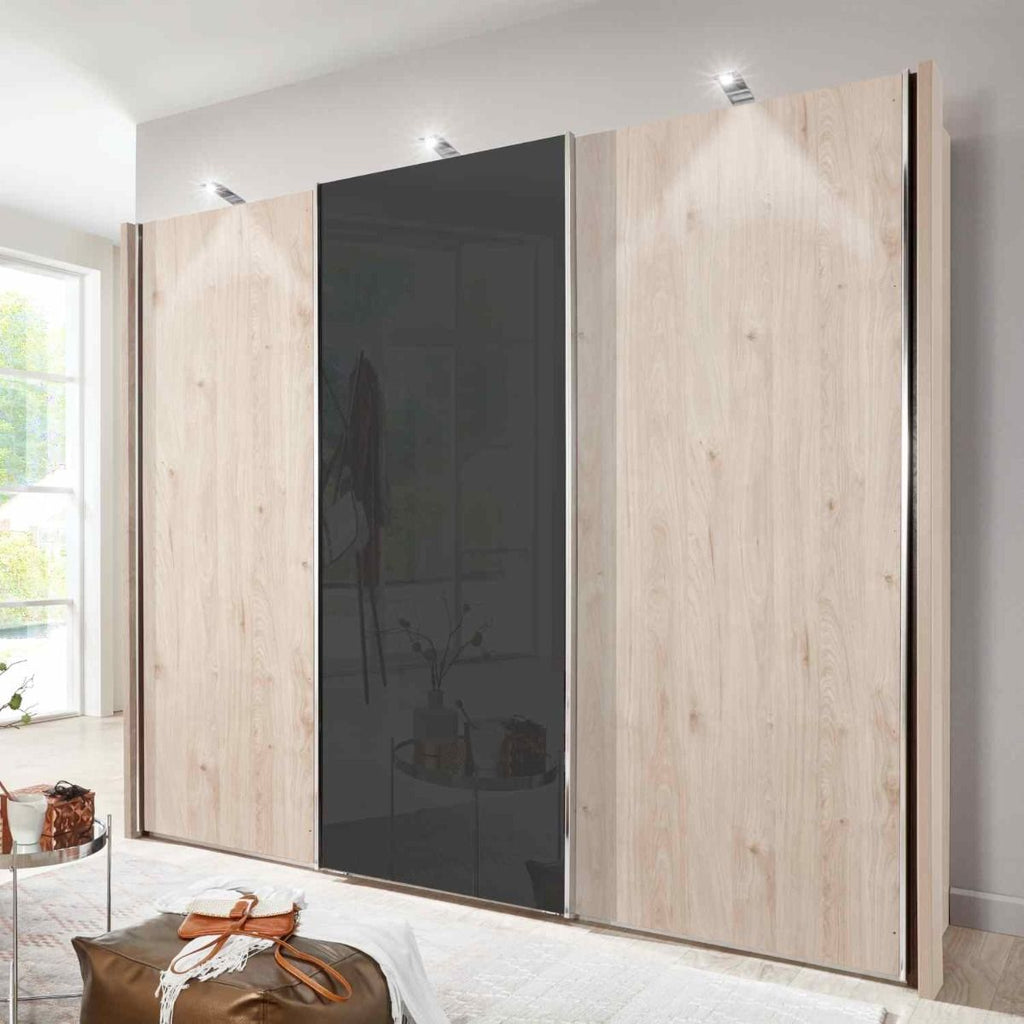 Oakwood Wiemann Miami2 Oak and Mirror Front Sliding Door Wardrobe 217CM Tall