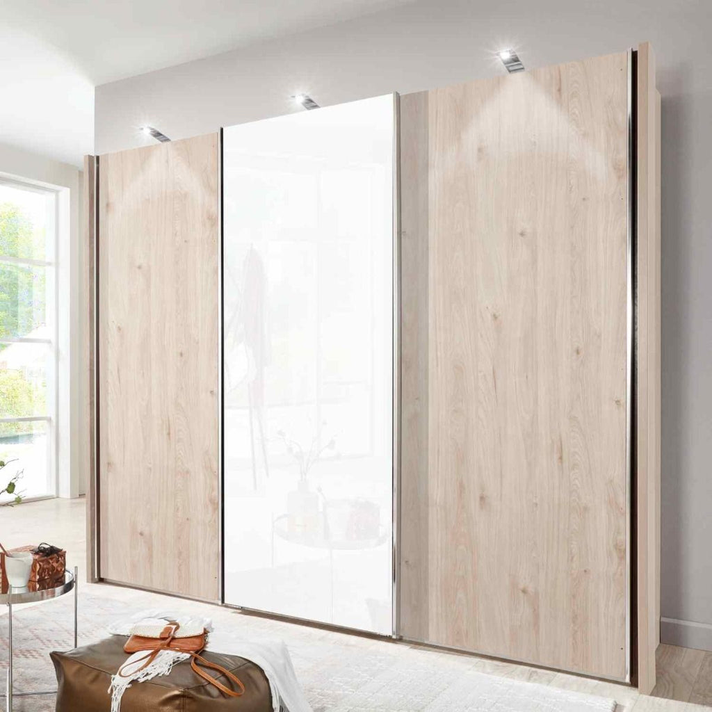 Oakwood Wiemann Miami2 Oak and Mirror Front Sliding Door Wardrobe 217CM Tall