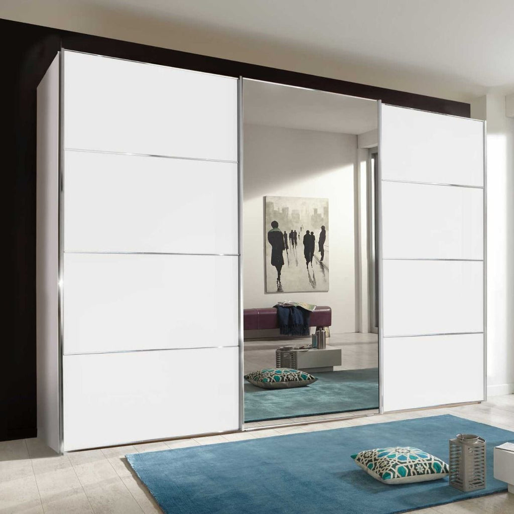 Oakwood Wiemann Miami Plus White 3 Door Sliding Wardrobe with Mirror