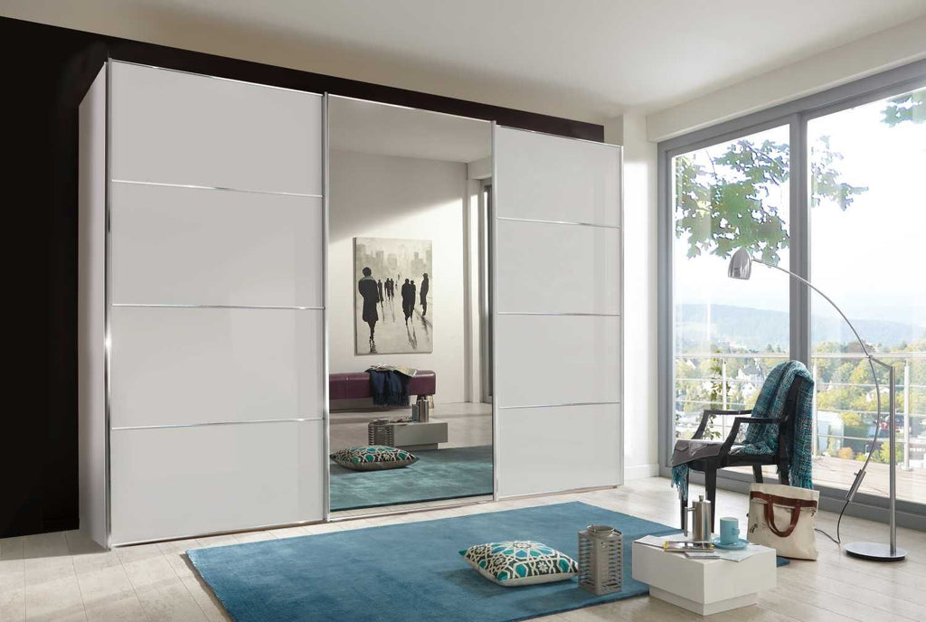 Oakwood Wiemann Miami Plus White 3 Door Sliding Wardrobe with Mirror