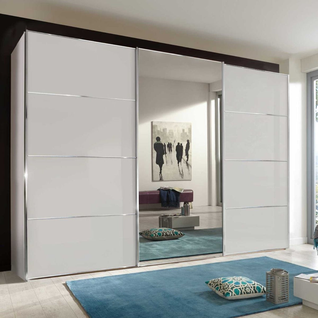 Oakwood Wiemann Miami Plus White 3 Door Sliding Wardrobe with Mirror