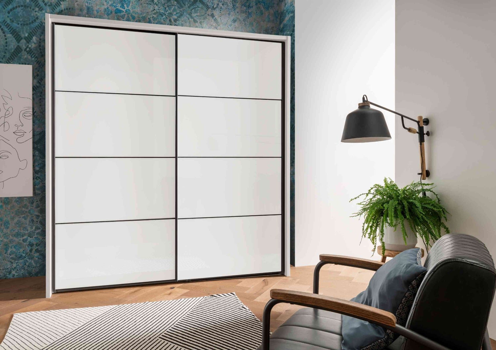 Oakwood Wiemann Miami Plus Graphite Glass Sliding Door Wardrobe