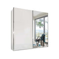 Oakwood Wiemann Miami Plus White Glass 2 Door Sliding Wardrobe With Mirror