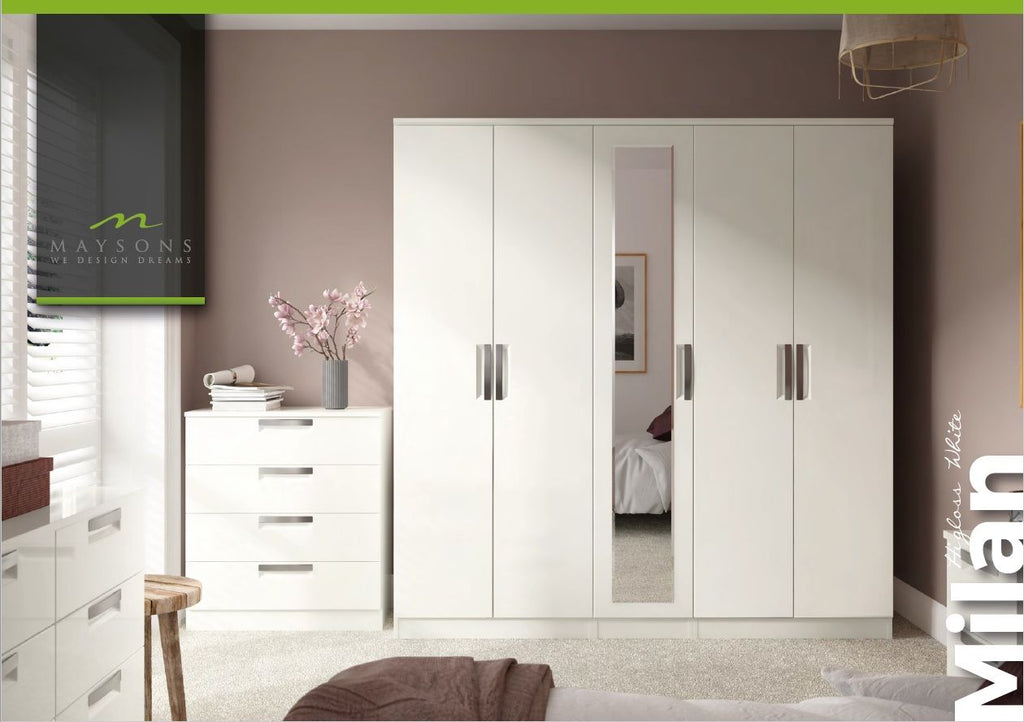 Oakwood Maysons Milan White Or Grey Bedroom Furniture Range
