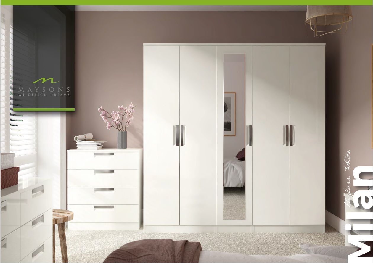 Oakwood Maysons Milan White Or Grey Bedroom Furniture Range