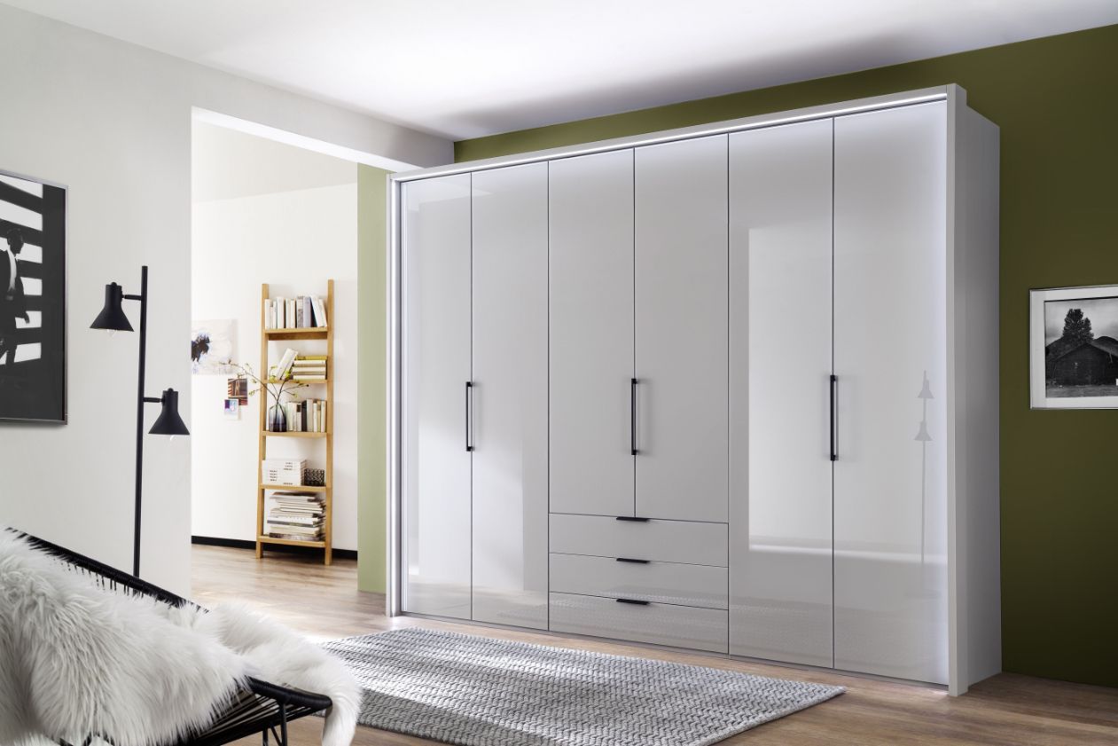 Oakwood Wiemann "Monaco1000" Pebble Grey Hinged Door Combi Wardrobe