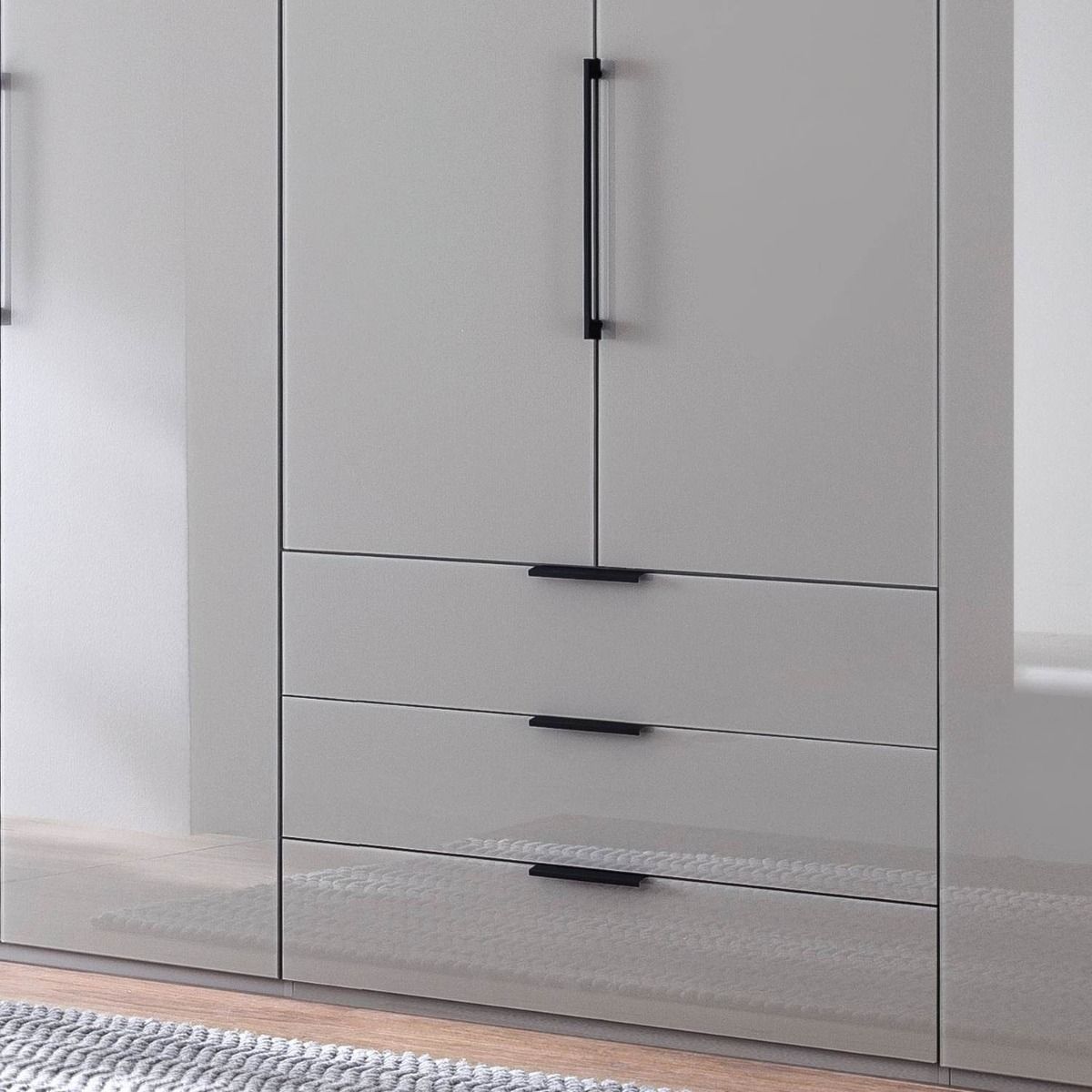 Oakwood Wiemann "Monaco1000" Pebble Grey Hinged Door Combi Wardrobe