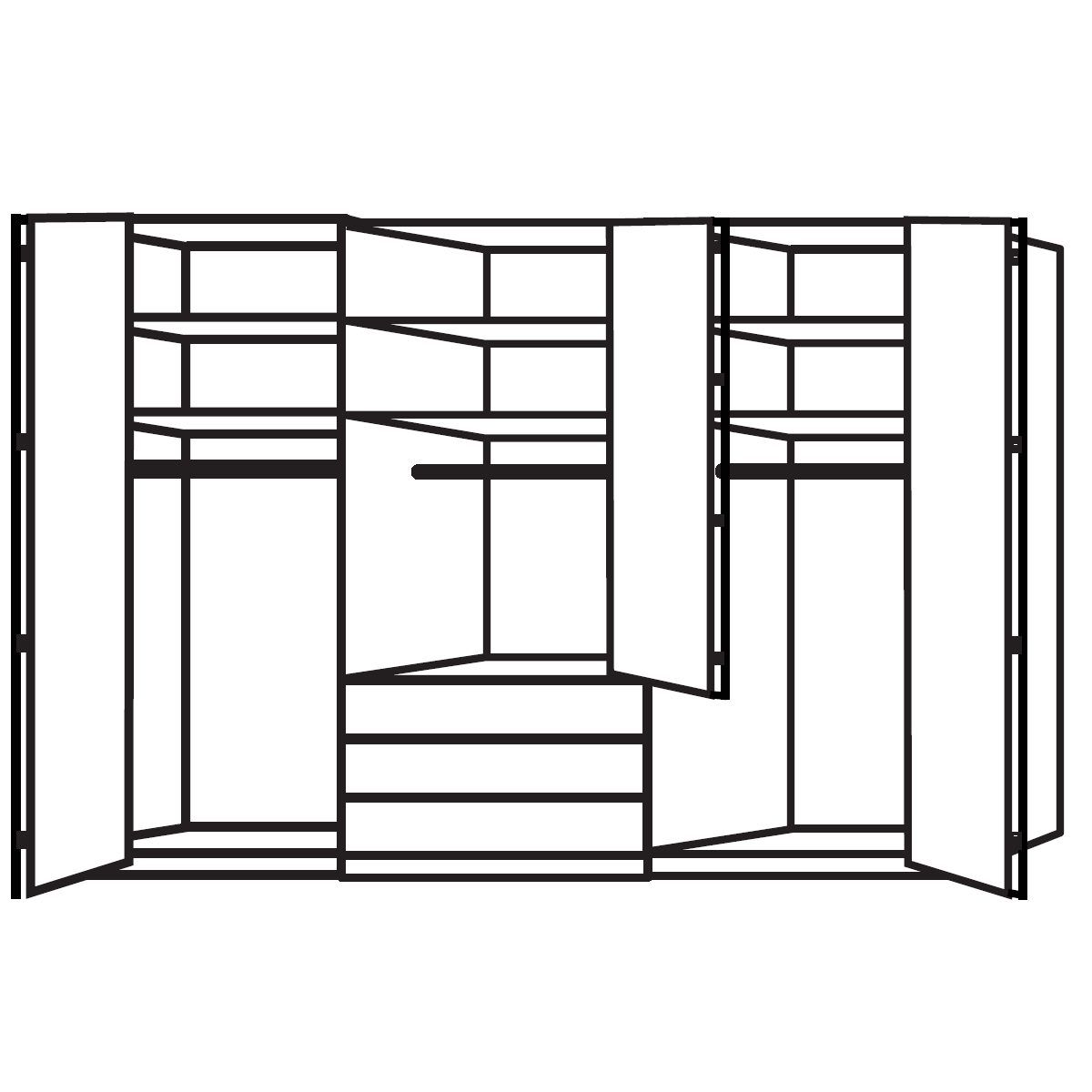 Oakwood Wiemann "Monaco 2000" Bi-Folding Doors Combi Wardrobe