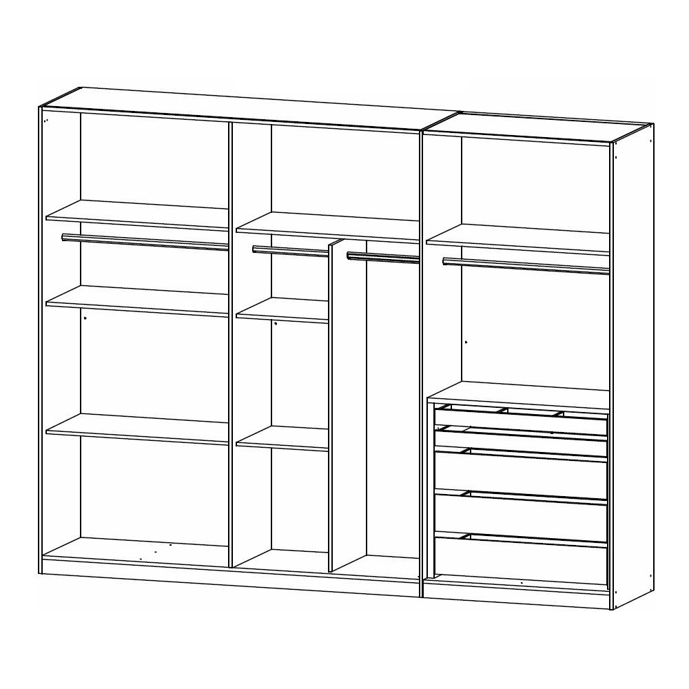 Oakwood Rauch Monostar White 6 Door Hinged Wardrobe W271CM