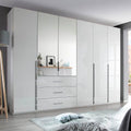 Oakwood Rauch Montclar 6 Door Hinged Combi High Gloss White Wardrobe with Premium Interior