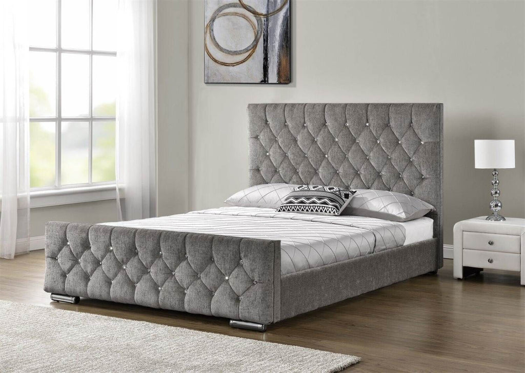 Oakwood Moscow Upholstered Bed Frame With Mattress