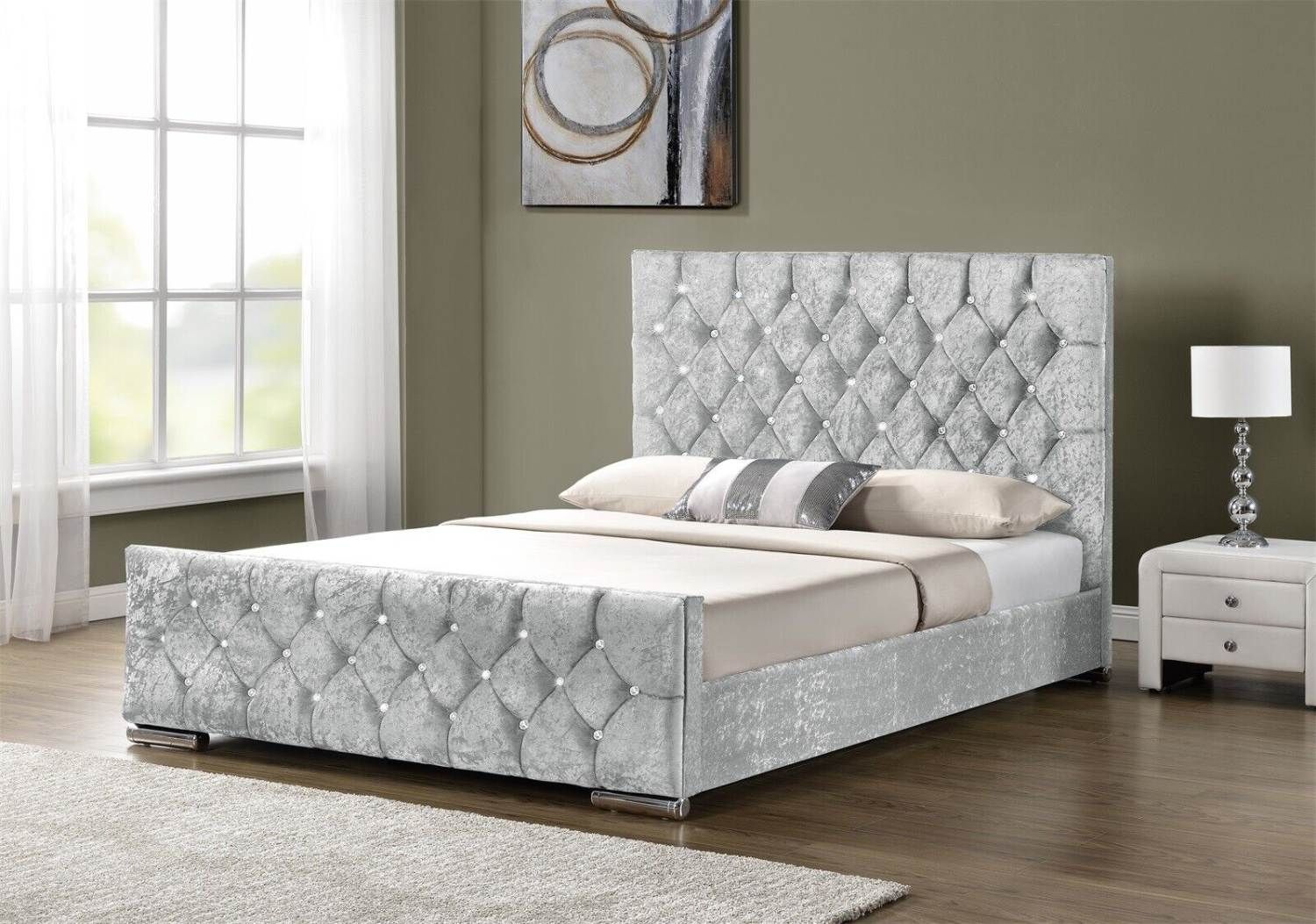 Oakwood Moscow Upholstered Bed Frame With Mattress