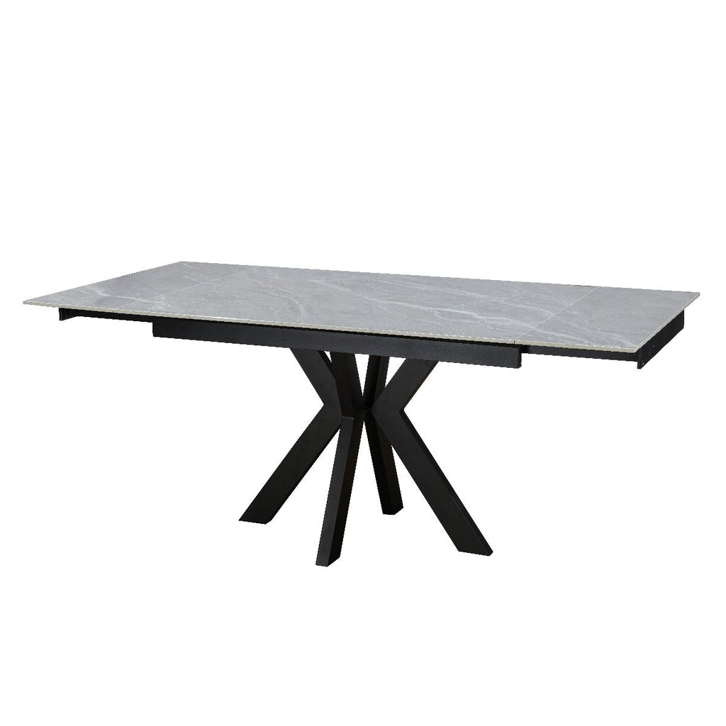 Oakwood Vilo Ceramic Argento Grey 120/150/180cm Extending Dining Table Set