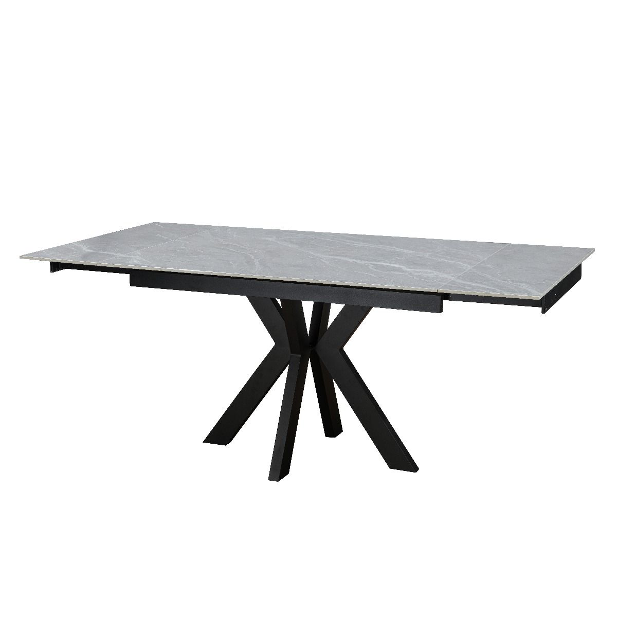 Oakwood Vilo Ceramic Argento Grey 120/150/180cm Extending Dining Table Set