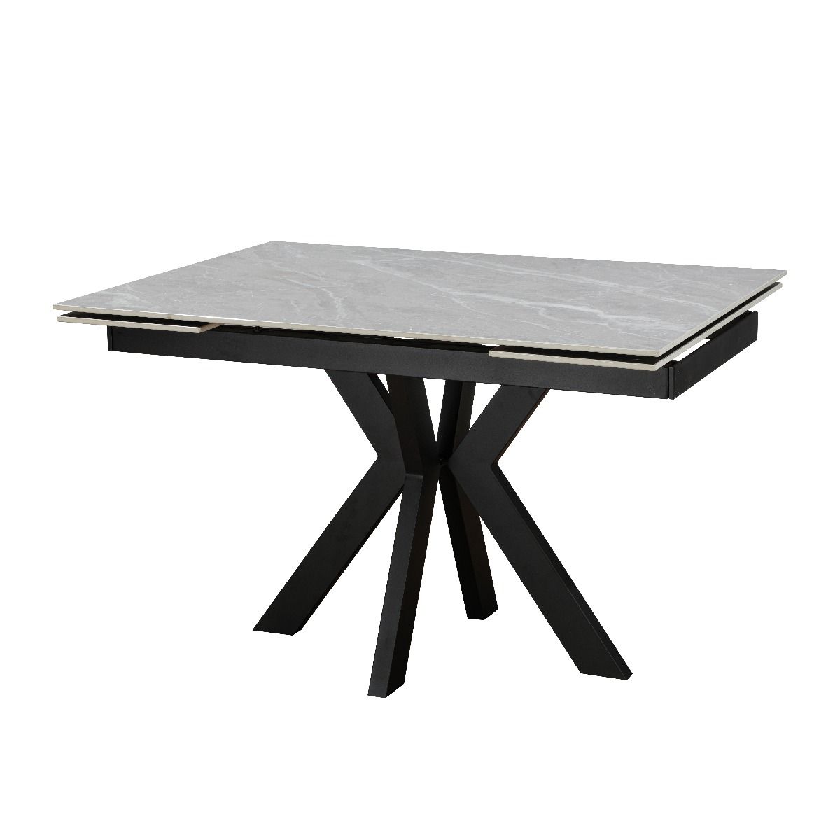 Oakwood Vilo Ceramic Argento Grey 120/150/180cm Extending Dining Table Set
