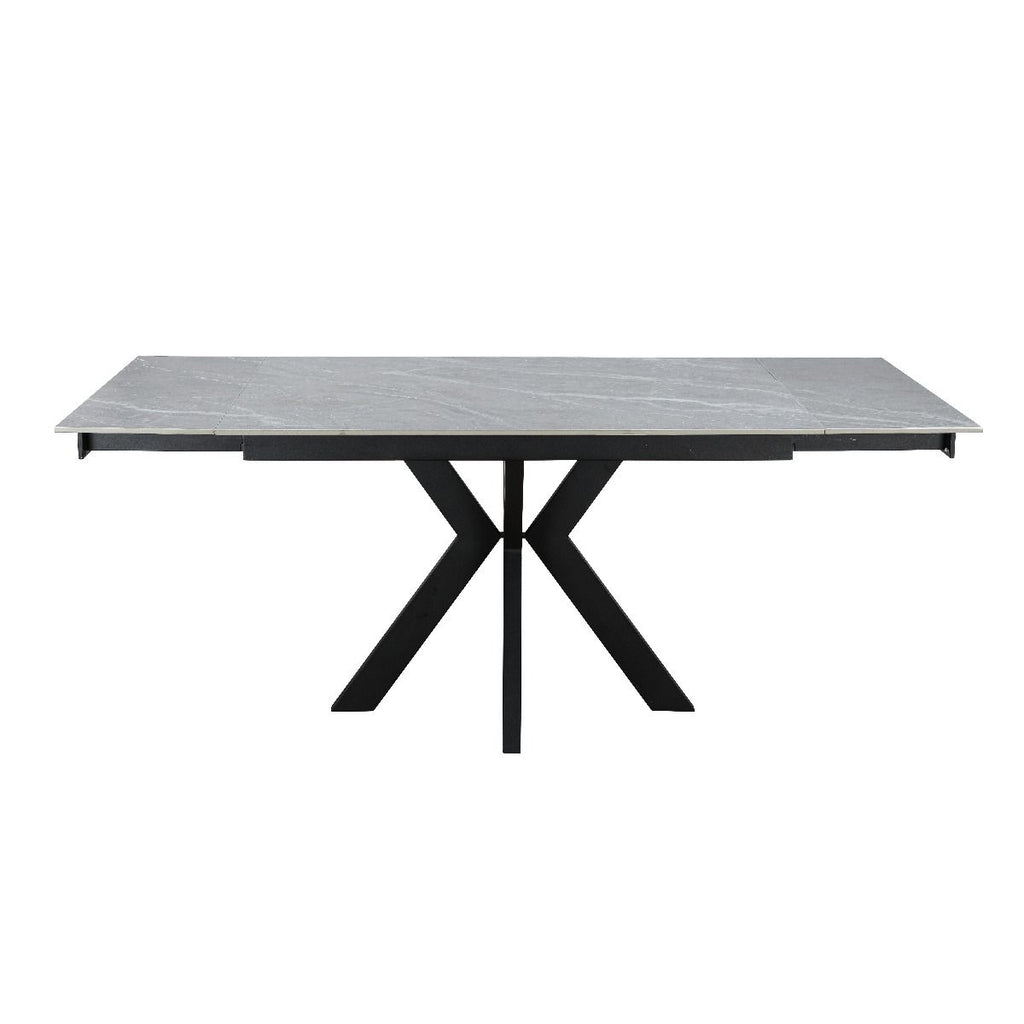 Oakwood Vilo Ceramic Argento Grey 120/150/180cm Extending Dining Table Set