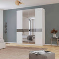 Oakwood Rauch Versity 4 Door Hinged Wardrobe With Mirror