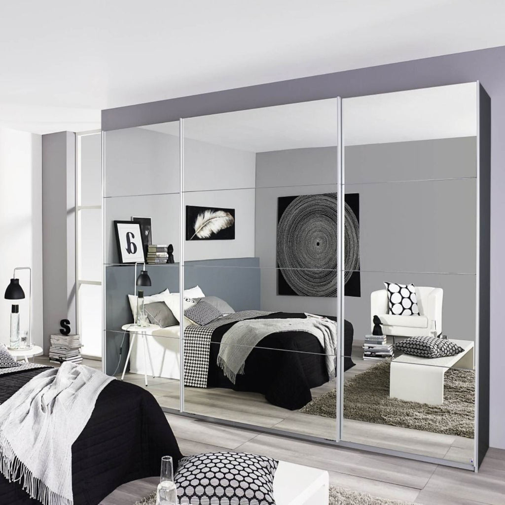 Oakwood Rauch Quadra Full Mirrored 3 Sliding Door Wardrobe
