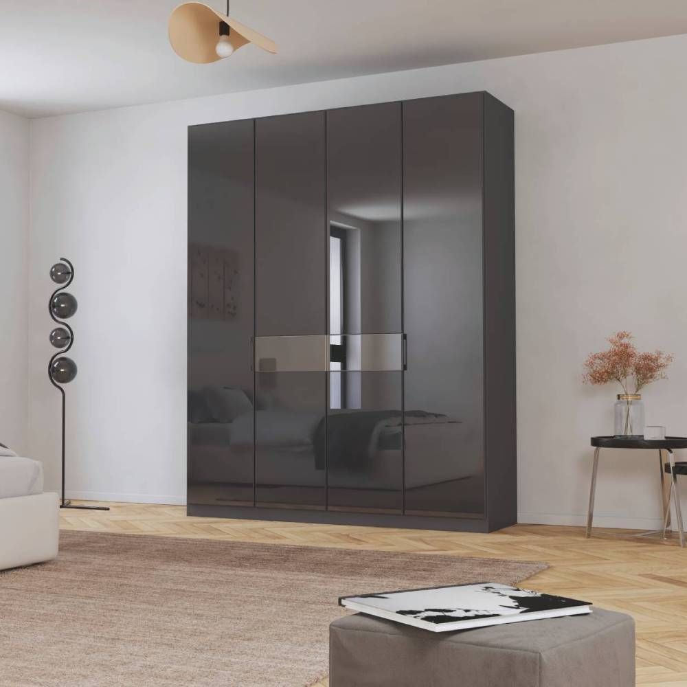 Oakwood Rauch Versity 4 Door Glass Hinged Wardrobe