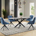 Oakwood Ezra Ceramic Pearla Grey 120/180cm Extending Dining Table Set