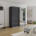 Oakwood Rauch Elara Metallic Grey 2 door Sliding Wardrobe