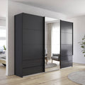 Oakwood Rauch Elara Metallic Grey 3 door Sliding Wardrobe