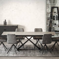 Oakwood Omega Extending Grey Sintered Stone Dining Table Set