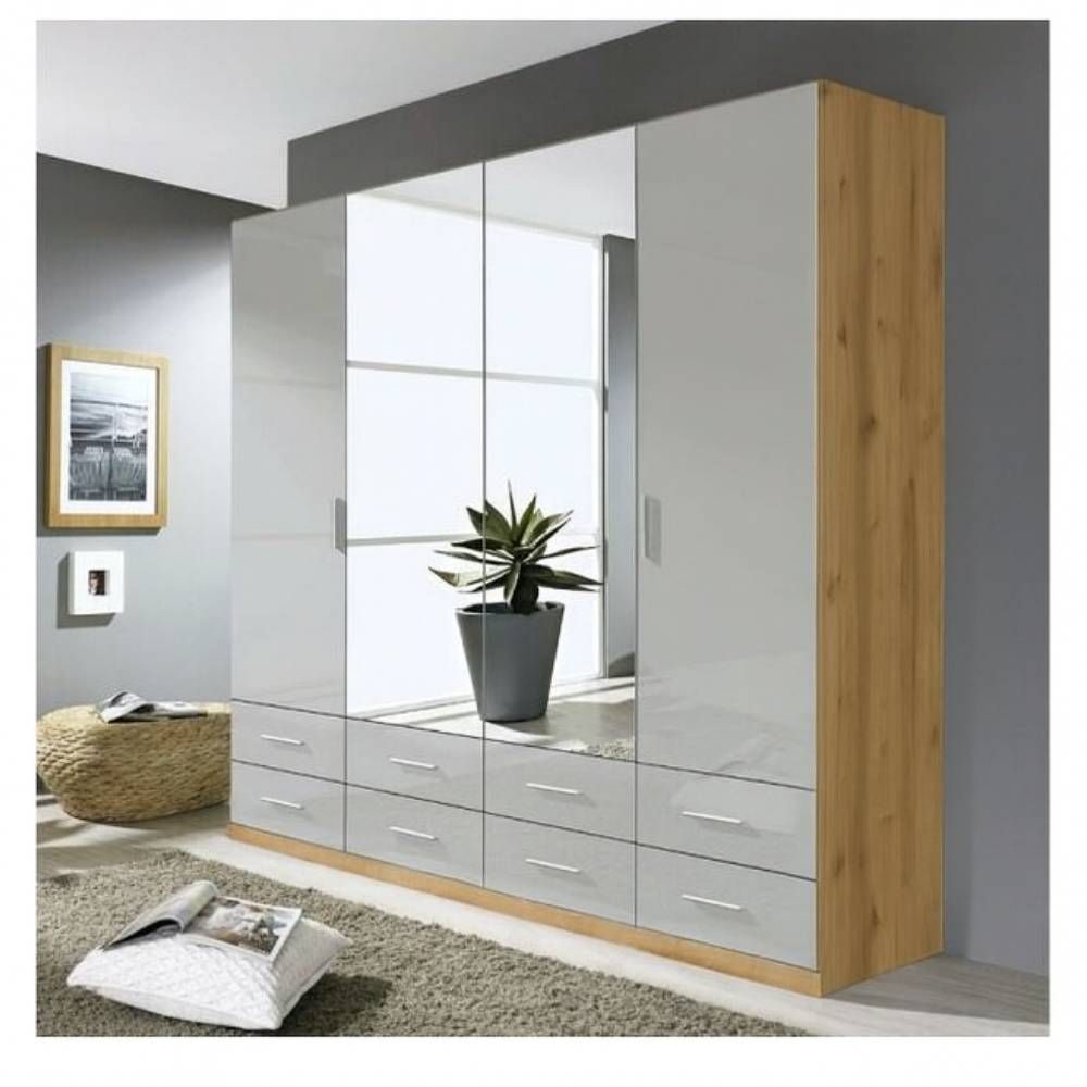 Oakwood Rauch Stuttgart 4 Door Artisan Oak Wardrobe With Drawers W181 x H210cm