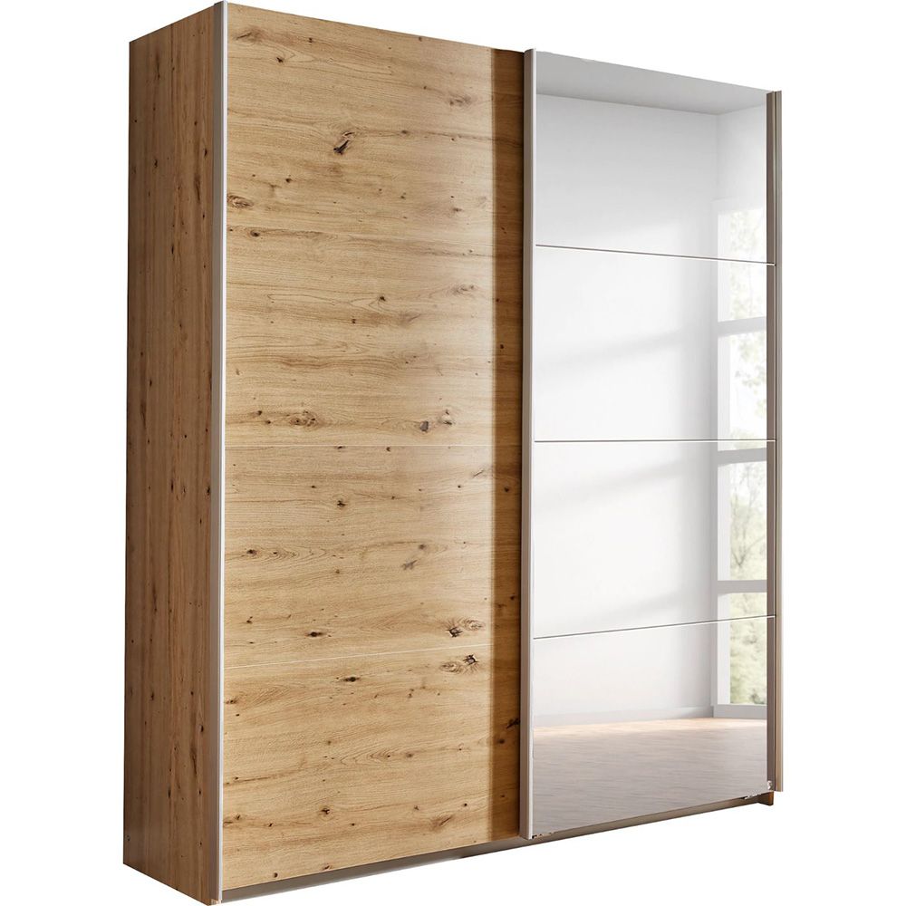 Oakwood Rauch Artisan Oak & Mirror Sliding Door Wardrobe