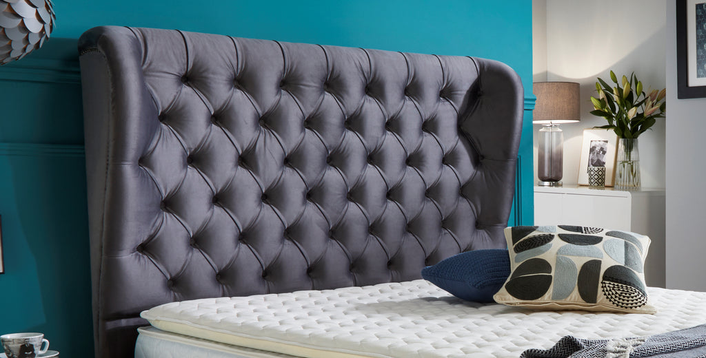 Oakwood Olivia Wingback Fabric Upholstered Bed Frame