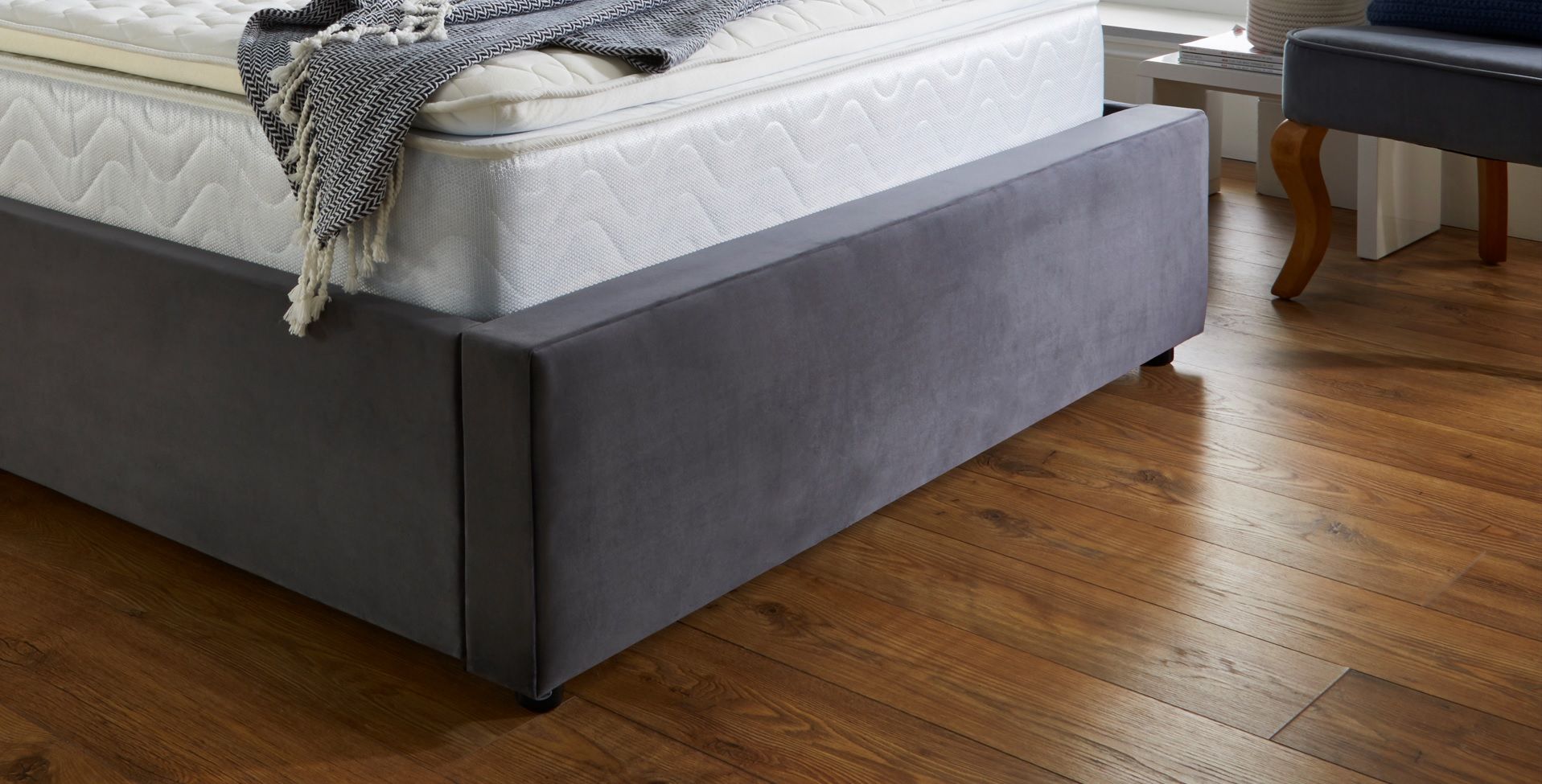 Oakwood Olivia Wingback Fabric Upholstered Bed Frame